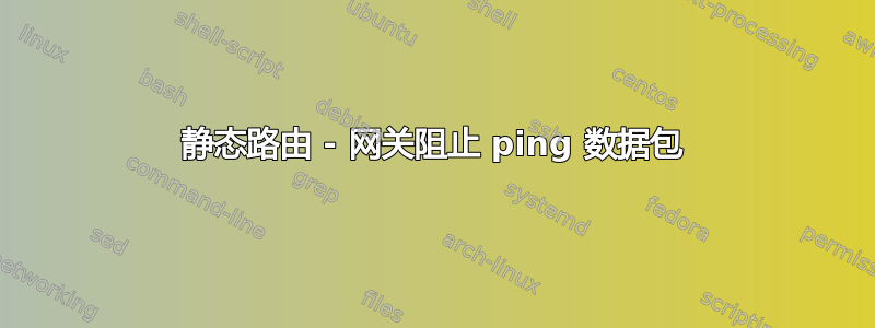 静态路由 - 网关阻止 ping 数据包