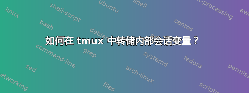 如何在 tmux 中转储内部会话变量？