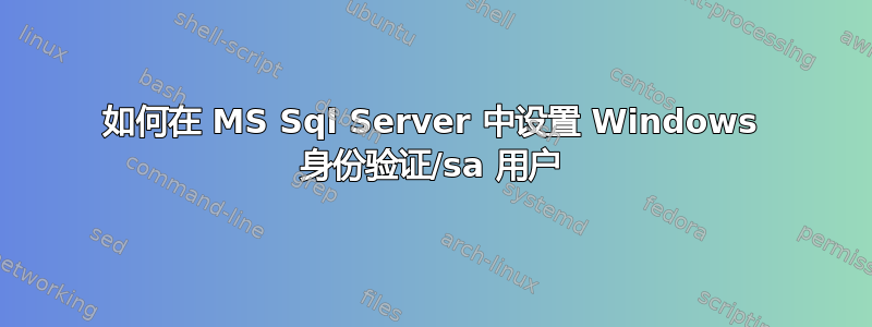 如何在 MS Sql Server 中设置 Windows 身份验证/sa 用户