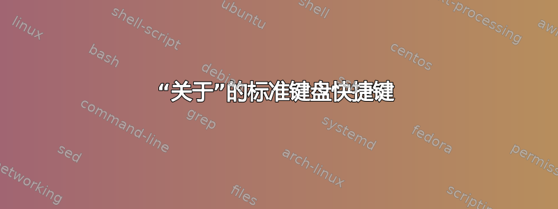 “关于”的标准键盘快捷键