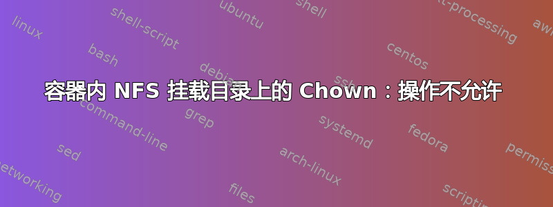 容器内 NFS 挂载目录上的 Chown：操作不允许