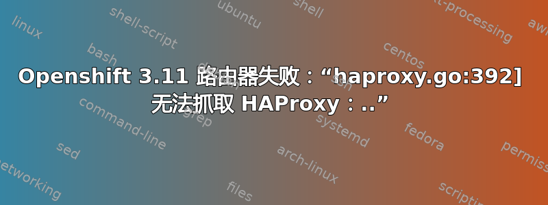 Openshift 3.11 路由器失败：“haproxy.go:392] 无法抓取 HAProxy：..”