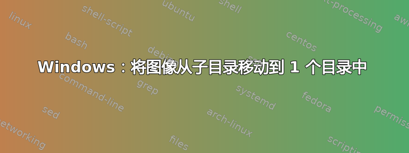 Windows：将图像从子目录移动到 1 个目录中