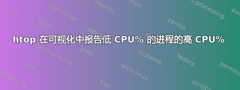 htop 在可视化中报告低 CPU% 的进程的高 CPU%