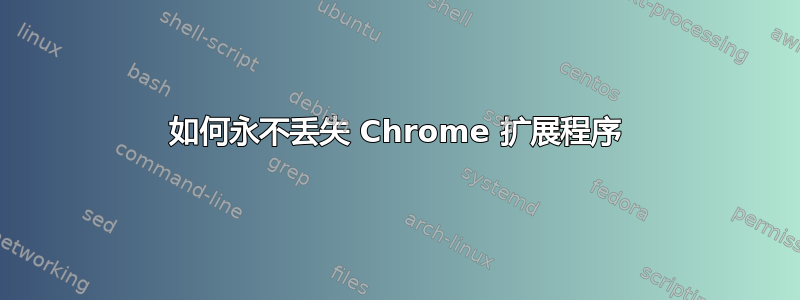 如何永不丢失 Chrome 扩展程序