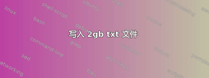 写入 2gb txt 文件