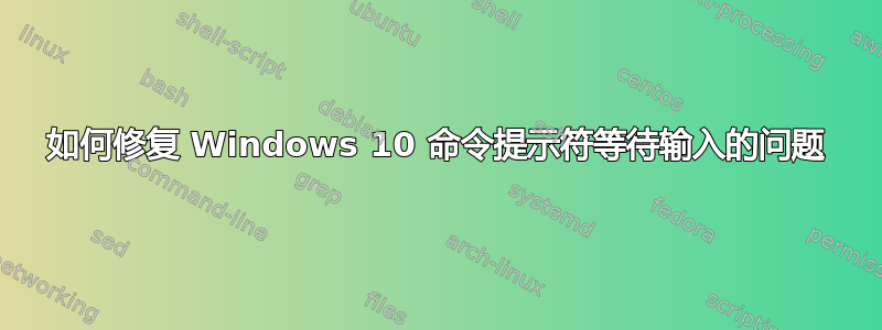 如何修复 Windows 10 命令提示符等待输入的问题