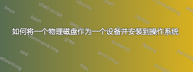 如何将一个物理磁盘作为一个设备并安装到操作系统