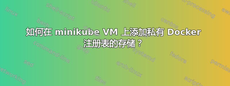 如何在 minikube VM 上添加私有 Docker 注册表的存储？