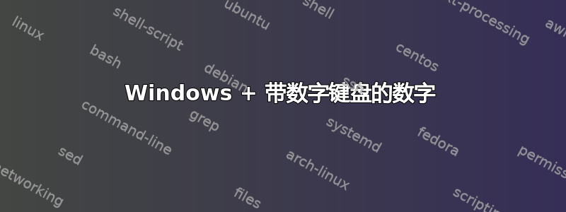 Windows + 带数字键盘的数字