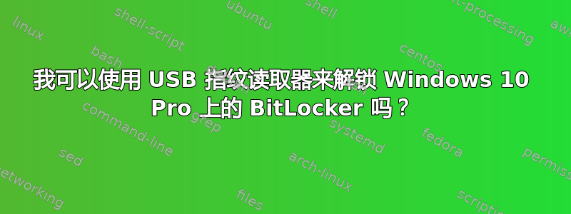 我可以使用 USB 指纹读取器来解锁 Windows 10 Pro 上的 BitLocker 吗？