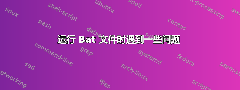 运行 Bat 文件时遇到一些问题