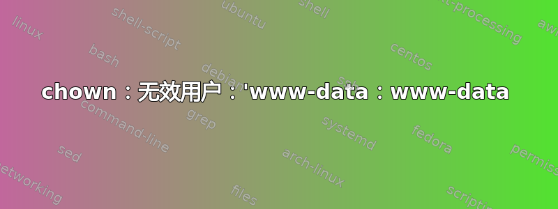 chown：无效用户：'www-data：www-data