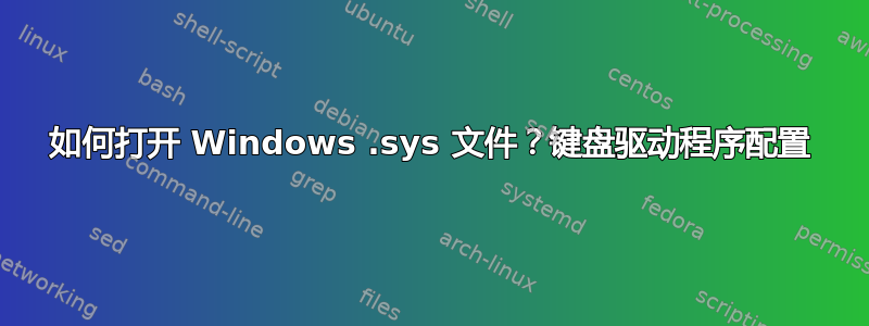 如何打开 Windows .sys 文件？键盘驱动程序配置