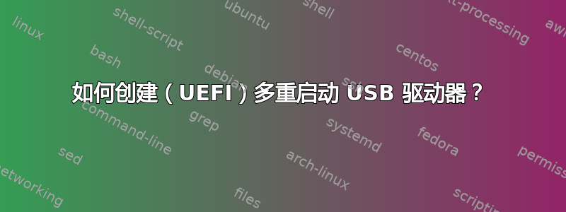 如何创建（UEFI）多重启动 USB 驱动器？