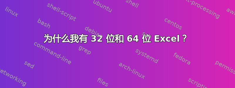 为什么我有 32 位和 64 位 Excel？