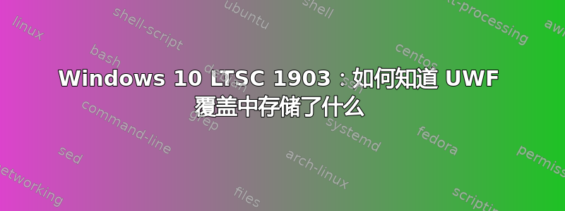 Windows 10 LTSC 1903：如何知道 UWF 覆盖中存储了什么