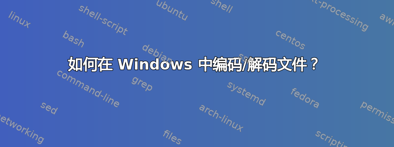 如何在 Windows 中编码/解码文件？