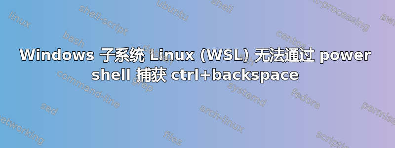 Windows 子系统 Linux (WSL) 无法通过 power shell 捕获 ctrl+backspace