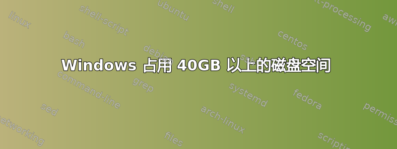 Windows 占用 40GB 以上的磁盘空间