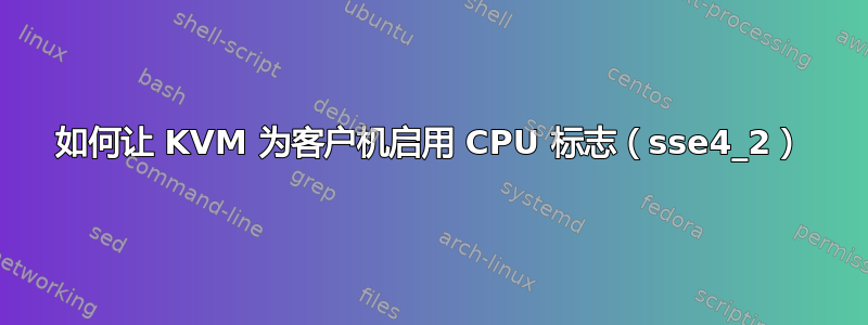 如何让 KVM 为客户机启用 CPU 标志（sse4_2）