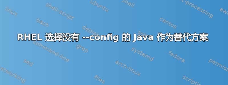 RHEL 选择没有 --config 的 Java 作为替代方案