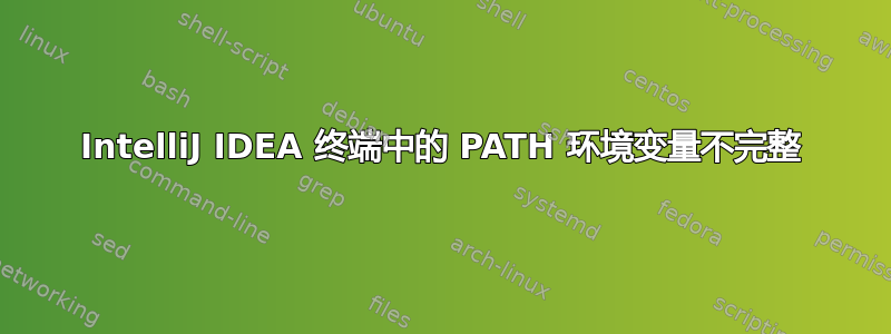 IntelliJ IDEA 终端中的 PATH 环境变量不完整