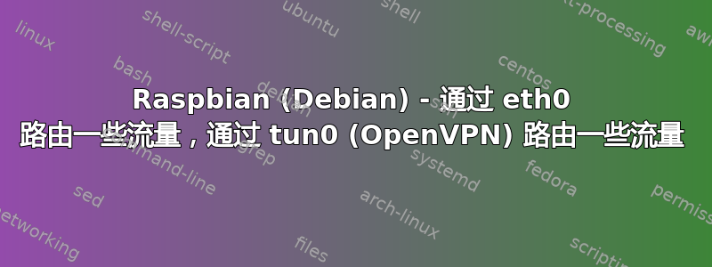 Raspbian (Debian) - 通过 eth0 路由一些流量，通过 tun0 (OpenVPN) 路由一些流量