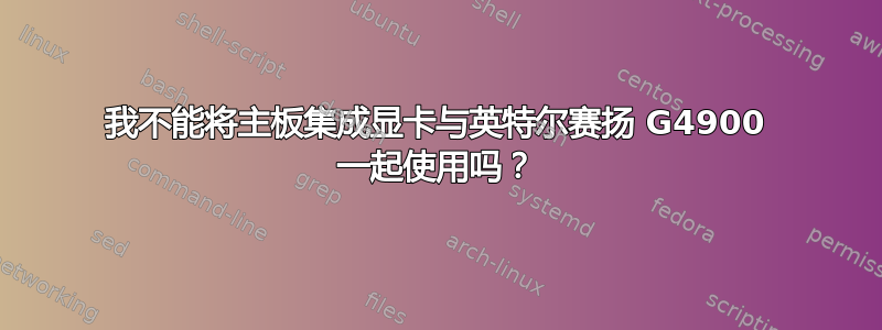 我不能将主板集成显卡与英特尔赛扬 G4900 一起使用吗？