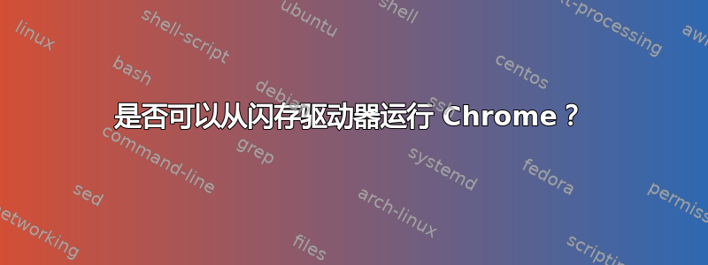 是否可以从闪存驱动器运行 Chrome？