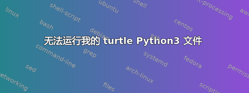 无法运行我的 turtle Python3 文件