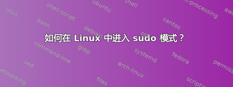 如何在 Linux 中进入 sudo 模式？