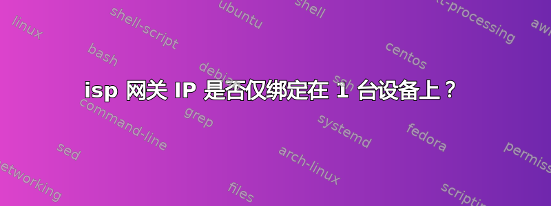 isp 网关 IP 是否仅绑定在 1 台设备上？