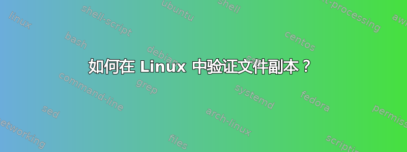 如何在 Linux 中验证文件副本？