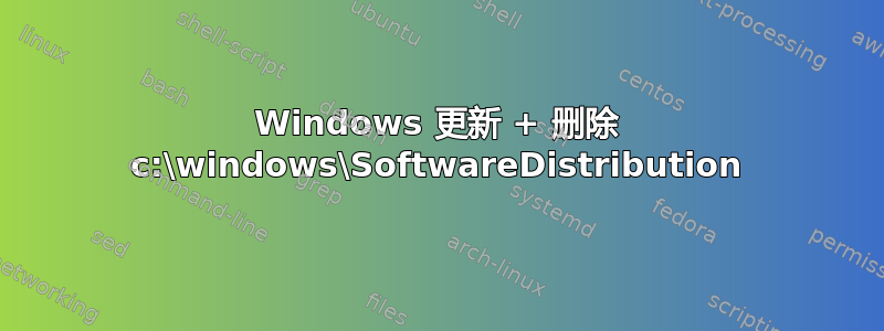 Windows 更新 + 删除 c:\windows\SoftwareDistribution