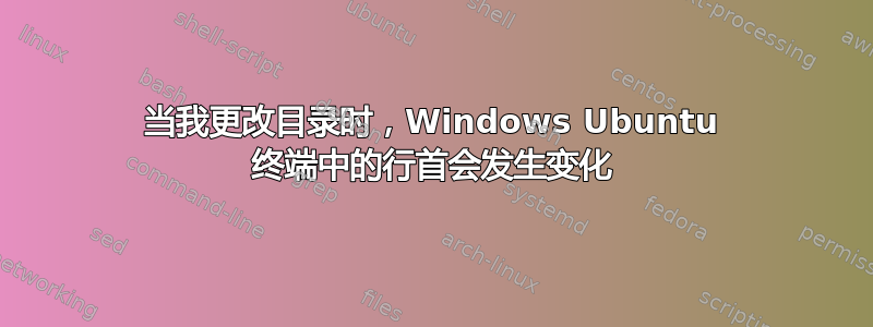 当我更改目录时，Windows Ubuntu 终端中的行首会发生变化