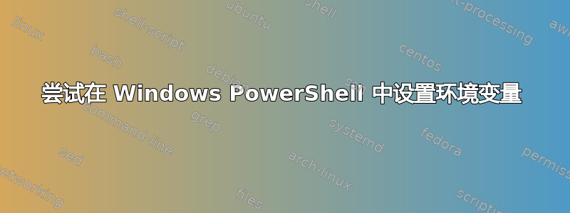 尝试在 Windows PowerShell 中设置环境变量