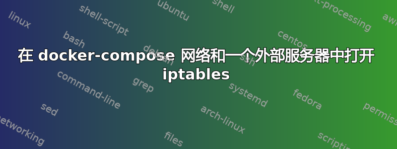 在 docker-compose 网络和一个外部服务器中打开 iptables