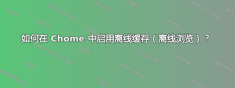 如何在 Chome 中启用离线缓存（离线浏览）？