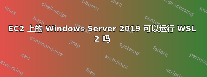 EC2 上的 Windows Server 2019 可以运行 WSL 2 吗