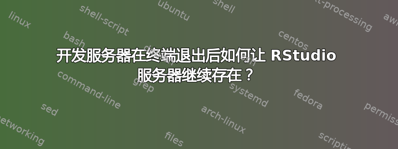 开发服务器在终端退出后如何让 RStudio 服务器继续存在？