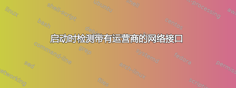 启动时检测带有运营商的网络接口