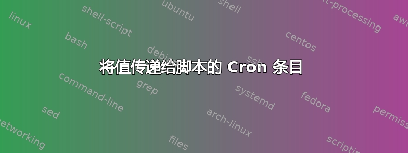 将值传递给脚本的 Cron 条目