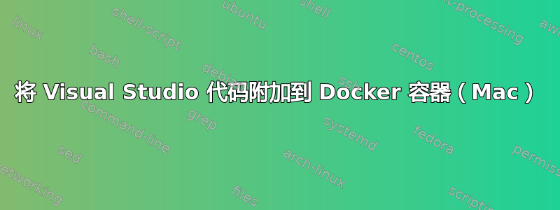 将 Visual Studio 代码附加到 Docker 容器（Mac）