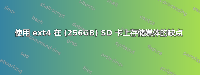 使用 ext4 在 (256GB) SD 卡上存储媒体的缺点