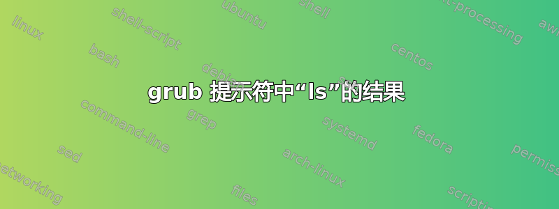 grub 提示符中“ls”的结果