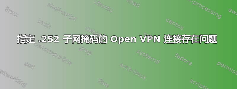 指定 .252 子网掩码的 Open VPN 连接存在问题