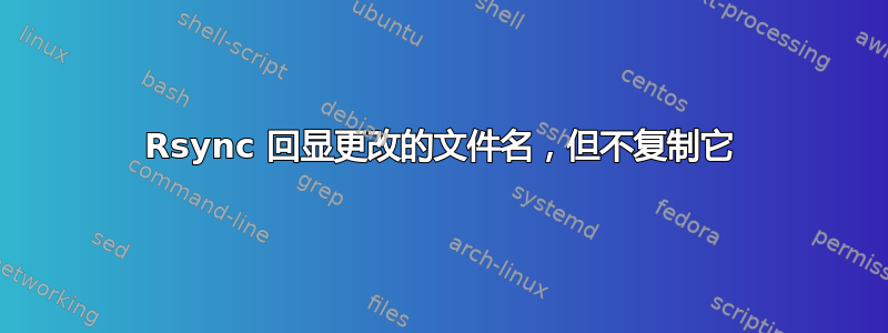 Rsync 回显更改的文件名，但不复制它