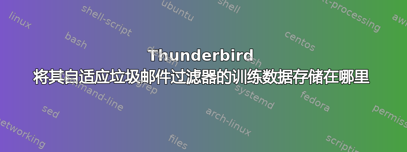 Thunderbird 将其自适应垃圾邮件过滤器的训练数据存储在哪里