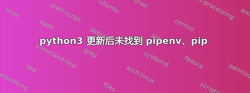 python3 更新后未找到 pipenv、pip